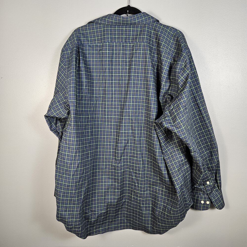 Lauren Ralph Lauren Shirt Men 18 34/35 Green Plaid Check Long Sleeve Button Down - Picture 3 of 6